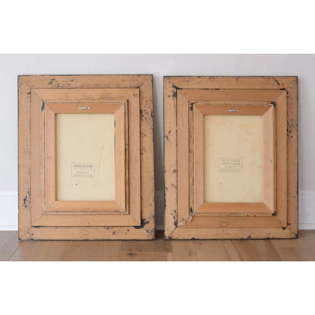 Orange Vintage Giovanni Lentini Brutalist Paris Cityscape Paintings - A Pair For Sale - Image 8 of 8
