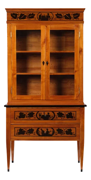 Biedermeier Top Display Cabinet in Cherry Tree, Rhineland, 1880s