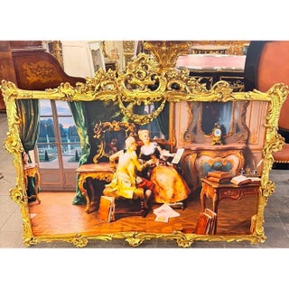 Vintage Romantic Grand Rococo aristocratic drawing Room Wall Art For Sale