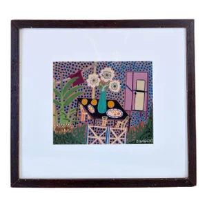 Norbert Ilunga Congolese Gouache Painting- Framed
