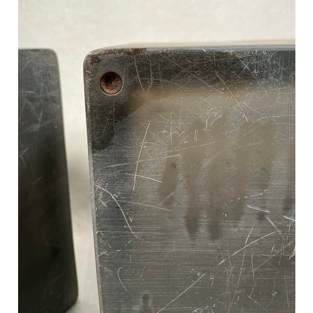 Charcoal Pair Vintage Martha Sturdy Resin Cube Charcoal Grey Vases For Sale - Image 8 of 12