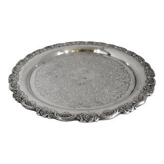 1970s Oneida Silverplate Serving Tray For Sale