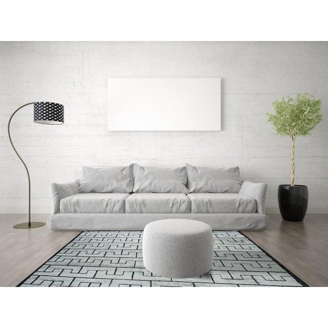 2020s 8x10 Ivory Hand-Knotted Wool Stepped Meander Motif Tribal Modern Carpet Rug For Sale - Image 5 of 5