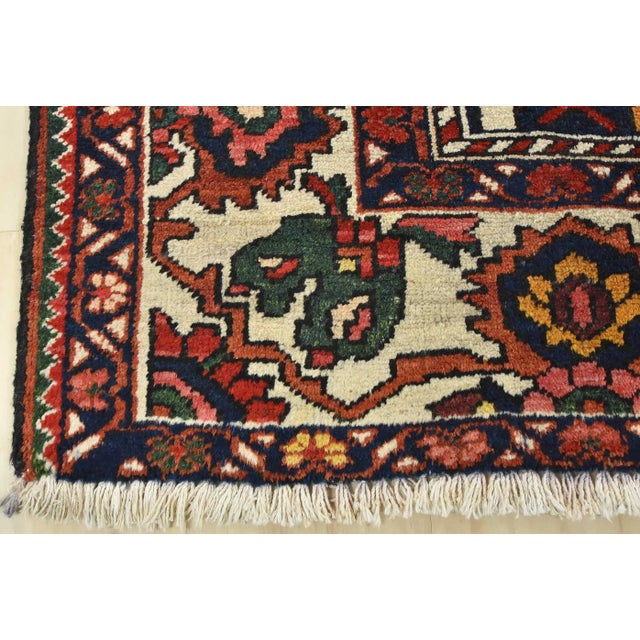 Bakhtiari Rug 7′ X 10’4” Multicolor Wool Vintage Hand-Knotted Carpet For Sale - Image 12 of 15