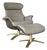 Mid-Century Modern Eames Style Italian Gray Leather Lounge Chair and Ottoman For Sale