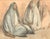 This evocative pastel drawing by renowned Mexican-Costa Rican artist Francisco Zuniga features three seated women, cloaked...