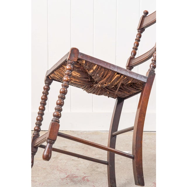 Late 19th Century Petite Bobbin Rush Chair For Sale - Image 11 of 11