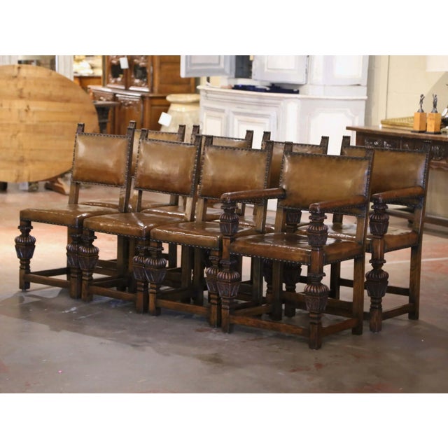 This handsome set of eight antique dining chairs was crafted in England circa 1870 and reflects the substantial character...