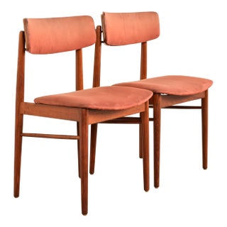 Finn Juhl Style Danish Modern Sculpted Teak Side Chairs or Dining Chairs, Pair For Sale