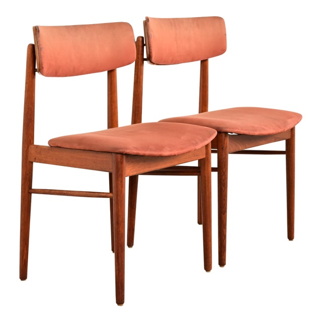 Finn Juhl Style Danish Modern Sculpted Teak Side Chairs or Dining Chairs, Pair For Sale