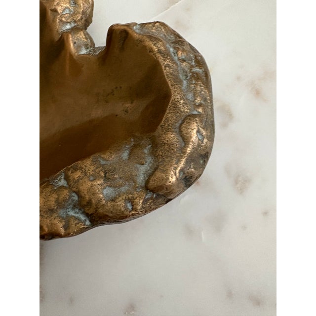 Metal Rare Brutalist Cast Bronze Vide-Poche Ash Tray by Michel Jaubert For Sale - Image 7 of 7