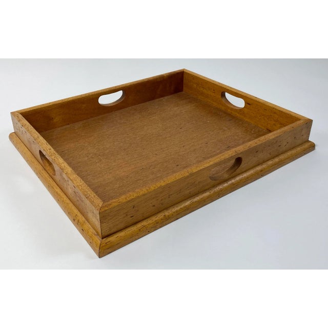 Vintage Large Square Handled Wood Tray For Sale - Image 4 of 11