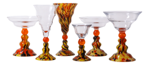 Vintage Stemmed Glass Set, 1970s, Set of 6