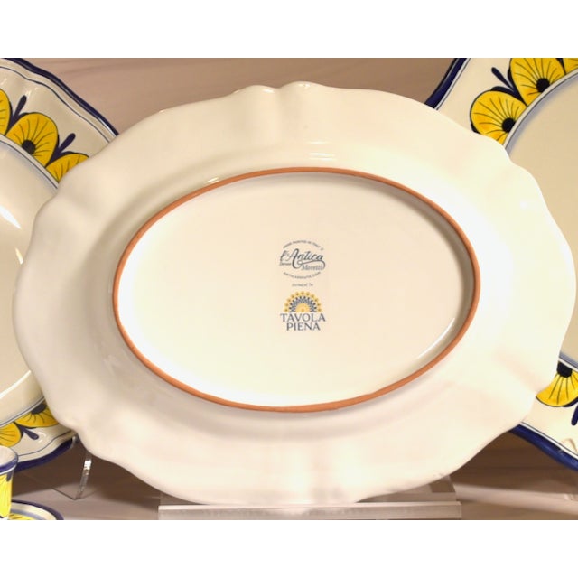 Italian Stratificata Oval Platter | Hand-Painted Italian Serving Platter From Deruta For Sale - Image 3 of 3