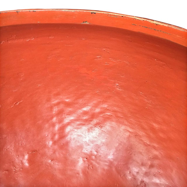 1950s Large Antique Burmese Lacquered Center Bowl For Sale - Image 5 of 6