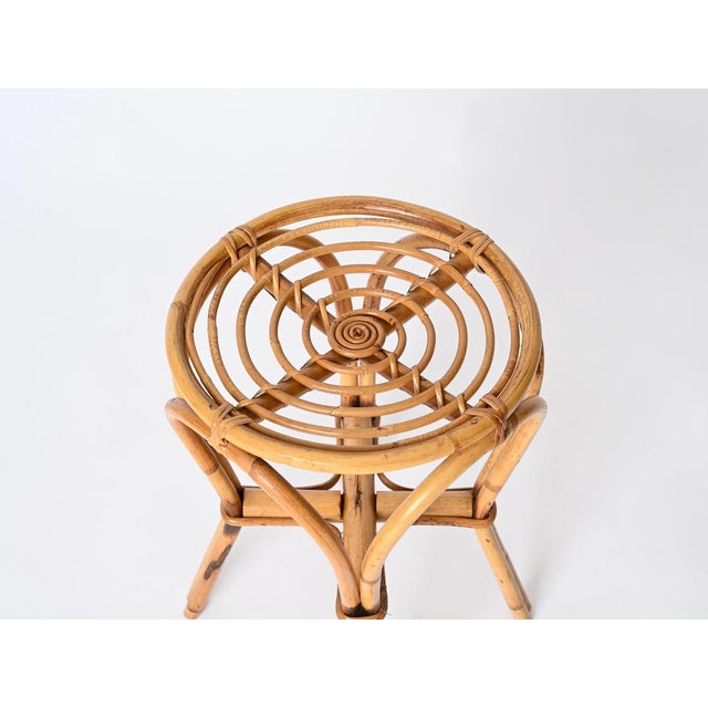 Side Table in Rattan and Bamboo by Franco Albini, Italy, 1960s For Sale - Image 11 of 15
