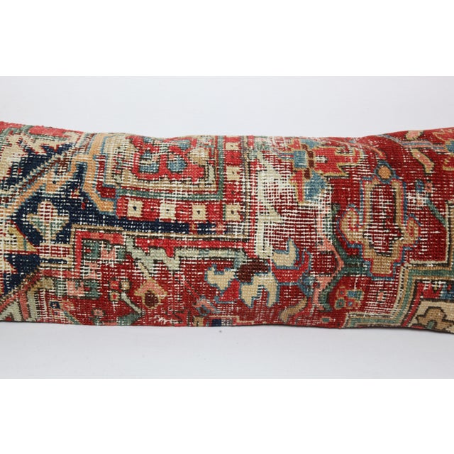 Early 20th Century Antique Persian Oriental Heriz Rug Pillow Cover -16'' X 47'' For Sale - Image 5 of 8