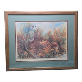 1990s Jerald Bishop Southwestern Lithograph 91/1,000 Professionally Framed For Sale