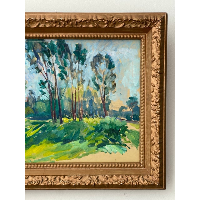Late 20th Century Impressionist Oil on Board Grove of Trees, Framed For Sale - Image 14 of 17