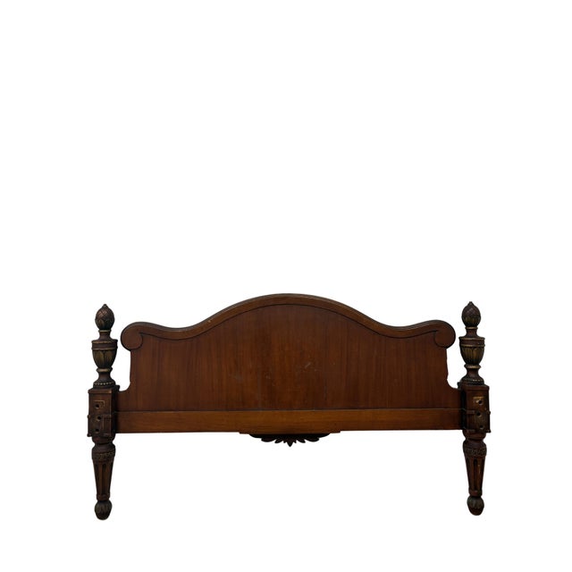 Antique Neoclassical Mahogany Twin Bed Frame With Hand-Painted Classical Medallions & Gilt Decoration For Sale - Image 10 of 10