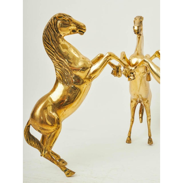 Brass Horse Pedestal Based Glass Top Coffee Table Chairish