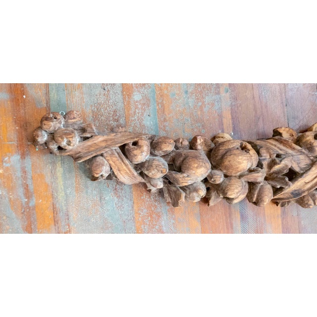 17th or 18th C. Carved Wood Decorative Swag in Baroque Style, Continental European For Sale - Image 4 of 18