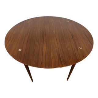Mid-Century Modern American of Martinsville “Accord” Round Walnut Dining Table For Sale