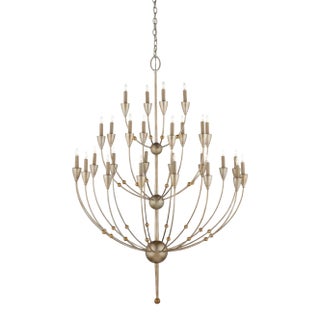 Currey & Company Modern Large Silver Paradox Chandelier For Sale
