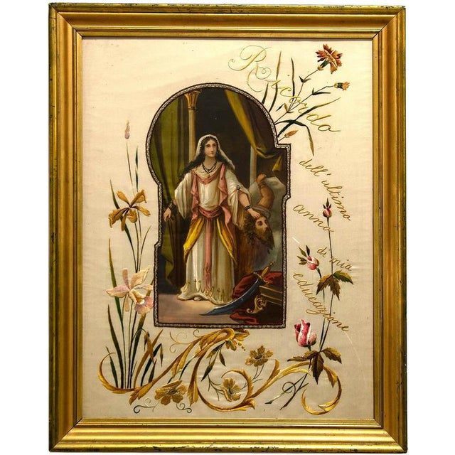 Salomè, 19th Century, Tempera on Silk For Sale