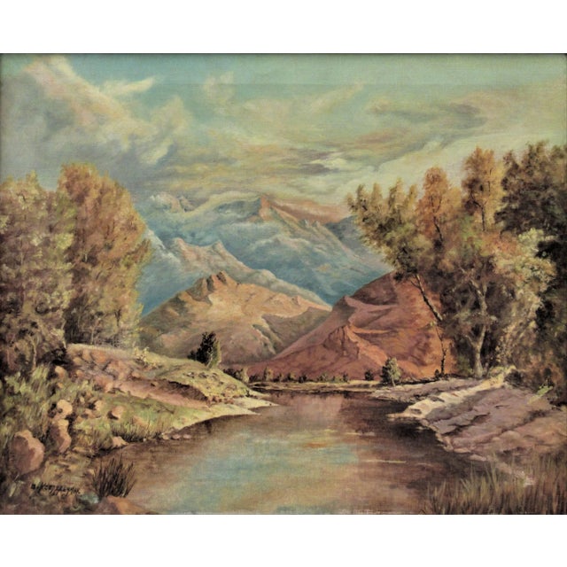 This artwork "Landscape" is an oil painting on canvas by noted German artist Bernhard Kretzschmar 1889-1972. It is signed...