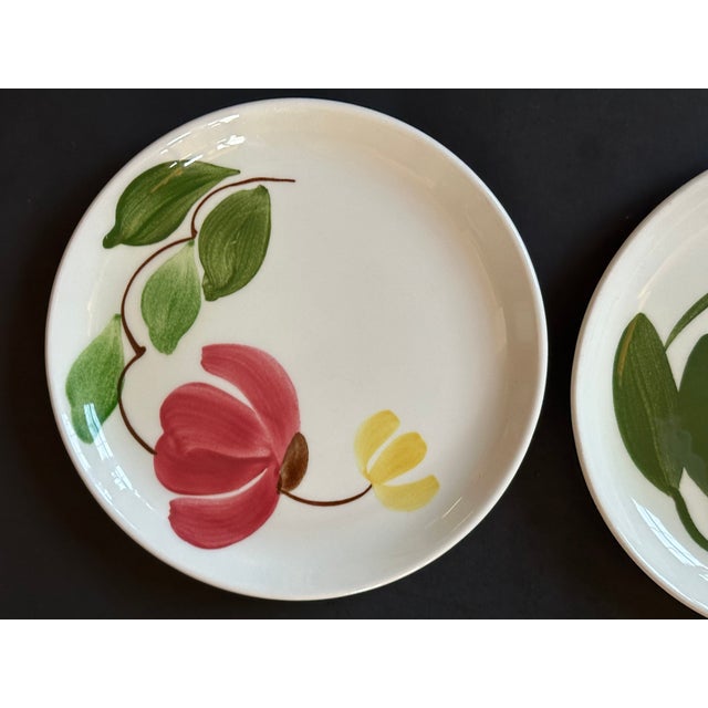 Farmhouse Mid 20th Century Stetson Hand Painted Plates Set of 8 for Dessert, Salad, Bread, or Hor'dourves For Sale - Image 3 of 18