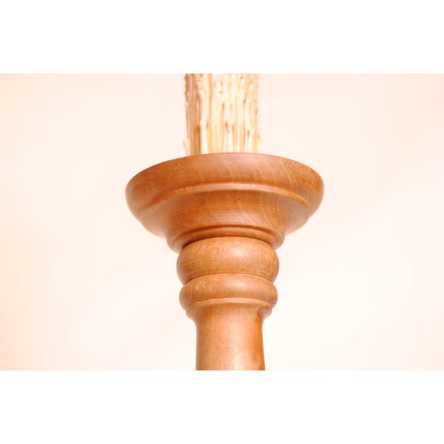 Vintage Turned Wood Floor Lamp, 1940s For Sale - Image 11 of 14