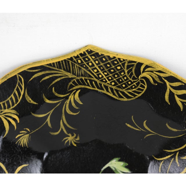 Metal Pair of Iron Hand-Painted Floral Trays For Sale - Image 7 of 10