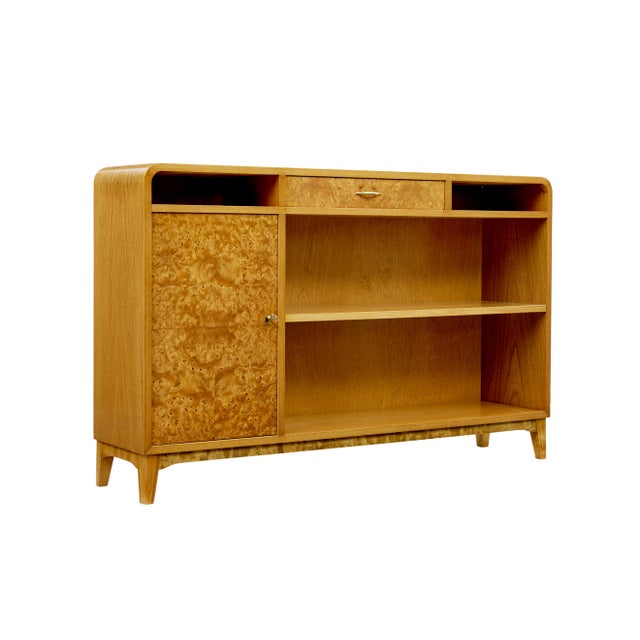 Mid-Century Modern Scandinavian Elm and Burr Low Open Bookcase by Bodafors, 1950 For Sale - Image 10 of 10