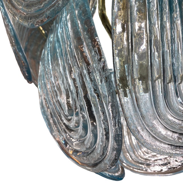 Art Deco Blue 4-Tier Chandelier, 1930s For Sale - Image 4 of 6