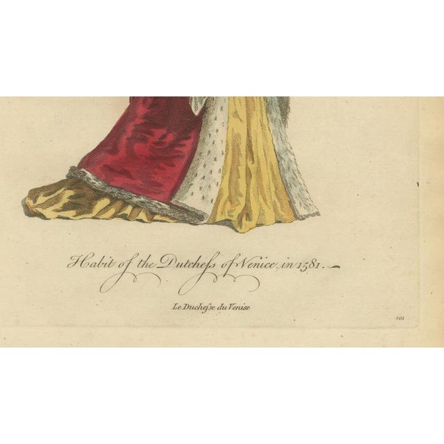 European School, Duke and Duchess of Venice Costume, 1581, Engraving, Set of 2 For Sale - Image 10 of 11