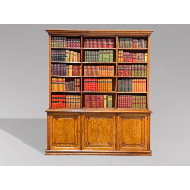 French Tall Oak Open Bookcase, 1850s For Sale - Image 12 of 12