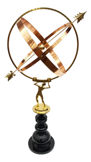 Classical Brass Atlas Sundial on Pedestal