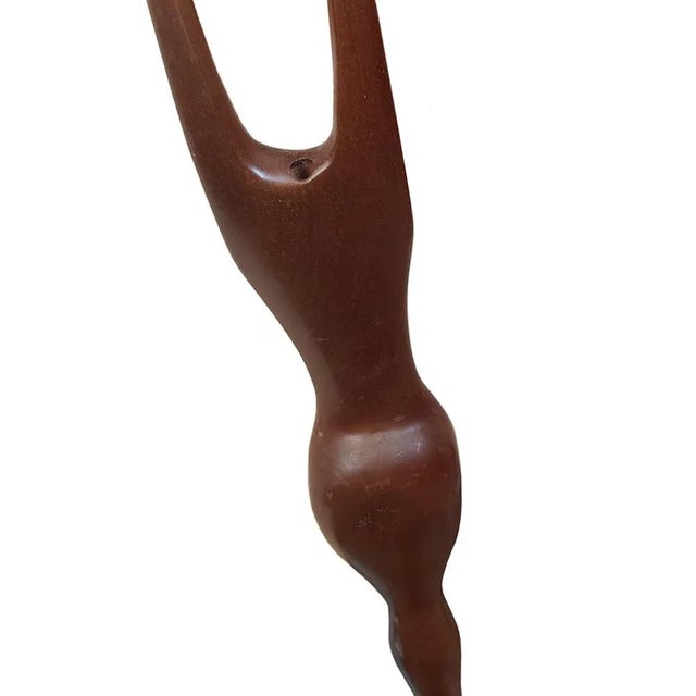 Large Hand Carved African Candleholders, Set of 2 For Sale - Image 5 of 9