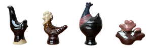 Vintage Handmade Ceramic Bird Whistles from Fi Nummi, Messilän, Savipaja, Finland, 1970s, Set of 4