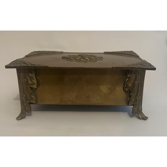 Jewelry Box Antique French Empire Dore Bronze Footed Medallion Classical 19th C For Sale - Image 4 of 9