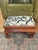 Vintage Empire Style Maple Footstool With Blue and White Linen Upholstery For Sale In New Orleans - Image 6 of 12
