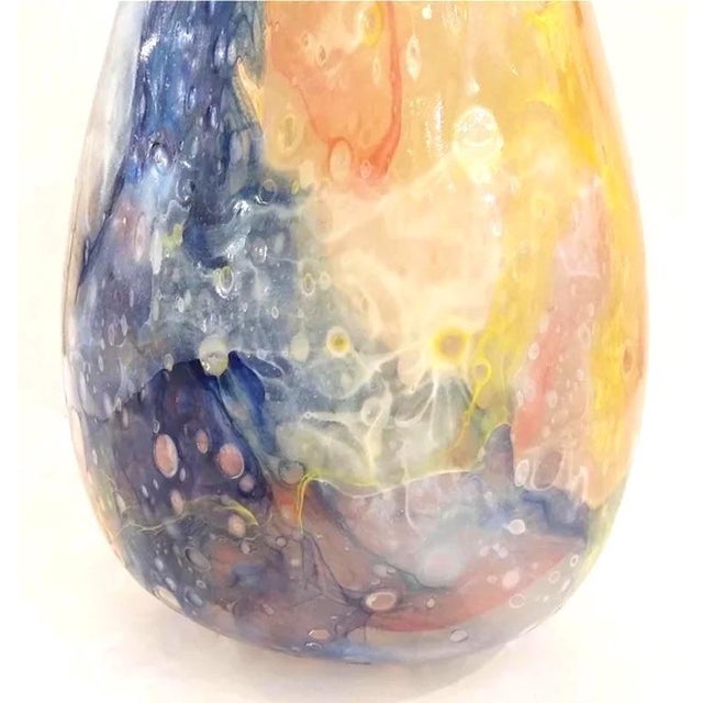 Large Late 20th Century Italian Murano Overlaid Crystal Glass Decorative Vase For Sale In New York - Image 6 of 10