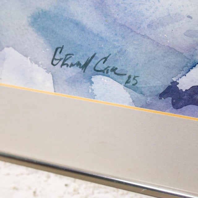 Realism 1985 Watercolor Winter Farm Landscape Signed by G. Russell Case Framed For Sale - Image 3 of 17