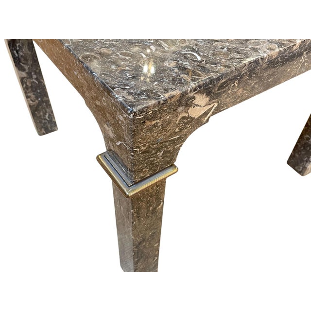 Maitland - Smith Maitland-Smith Faux Marble Brass Accented Side Tables, Pair, 1970s For Sale - Image 4 of 4
