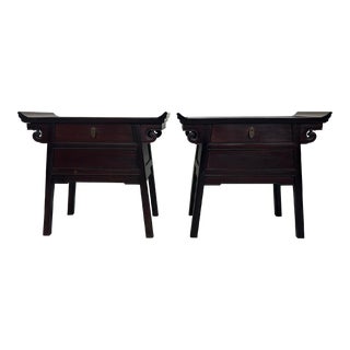 20th Century Asian Pagoda Nightstands, a Pair For Sale