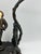 Early 20th Century Art Deco Desk Lamp, Bronze-Colored Metal With Art Glass Shade, Figure of Woman For Sale - Image 4 of 11