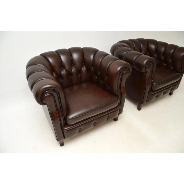 1950s Swedish Leather Club Chairs by Broderna Andersson for Bröderna Andersson, 1950s, Set of 2 For Sale - Image 5 of 9