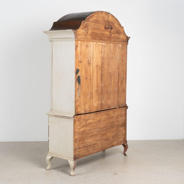 Late 18th Century Swedish Gray Painted Pine Wedding Cabinet For Sale - Image 10 of 10