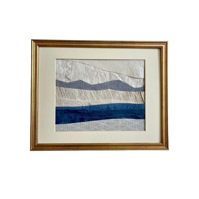 Contemporary Semi-Abstract​ Mixed Media Nautical Sailcloth Landscapes​ - Set of 3 by JJ-Hogan For Sale - Image 9 of 13